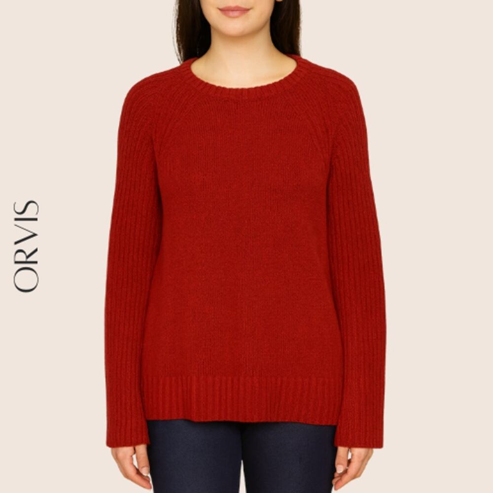 ORVIS Chunky Ribbed Cotton Sweater Large